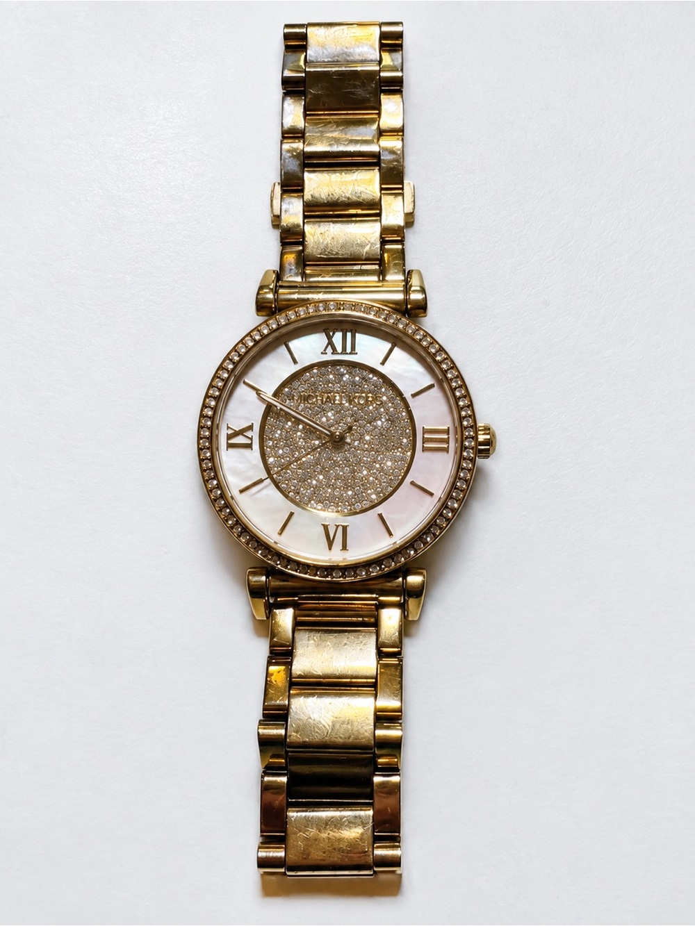 Michael Kors Catlin MK3332 Gold Tone Crystal Watch